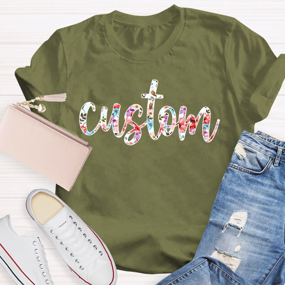 Personalized Custom Floral T-shirt