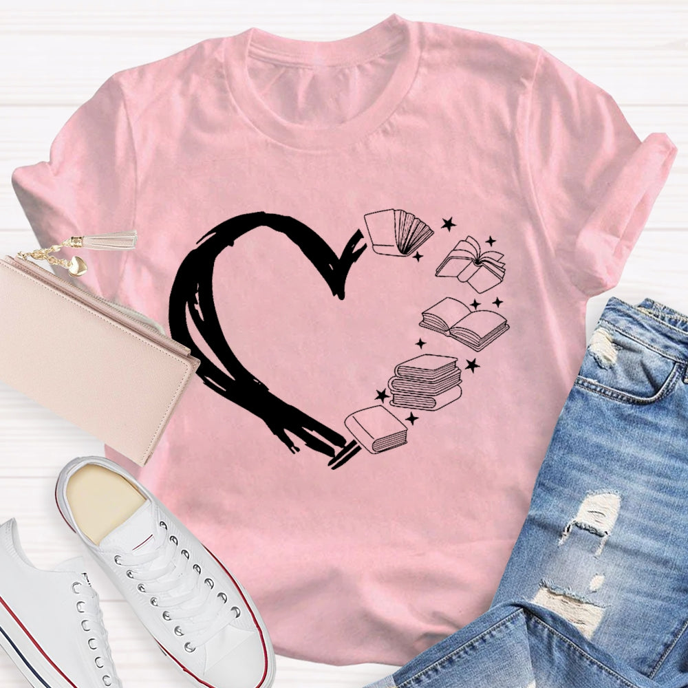 Reading Love Funny Pattern T-shirt