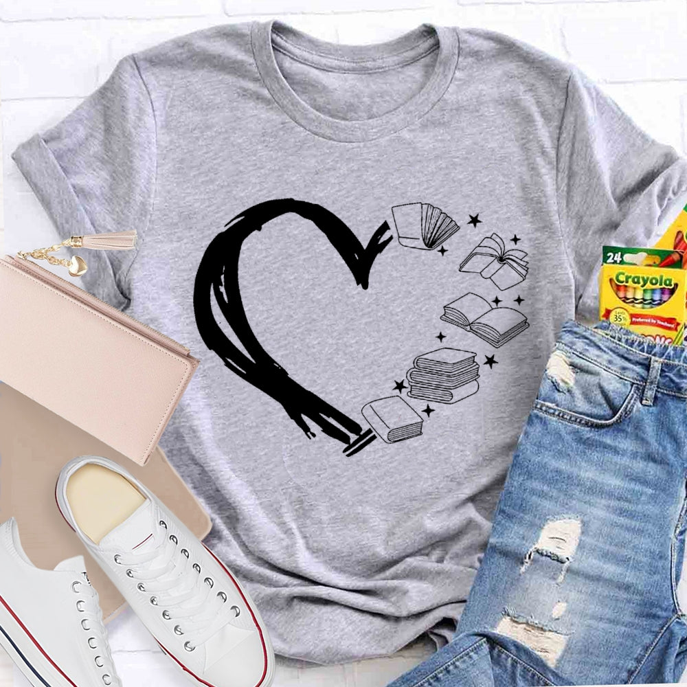 Reading Love Funny Pattern T-shirt