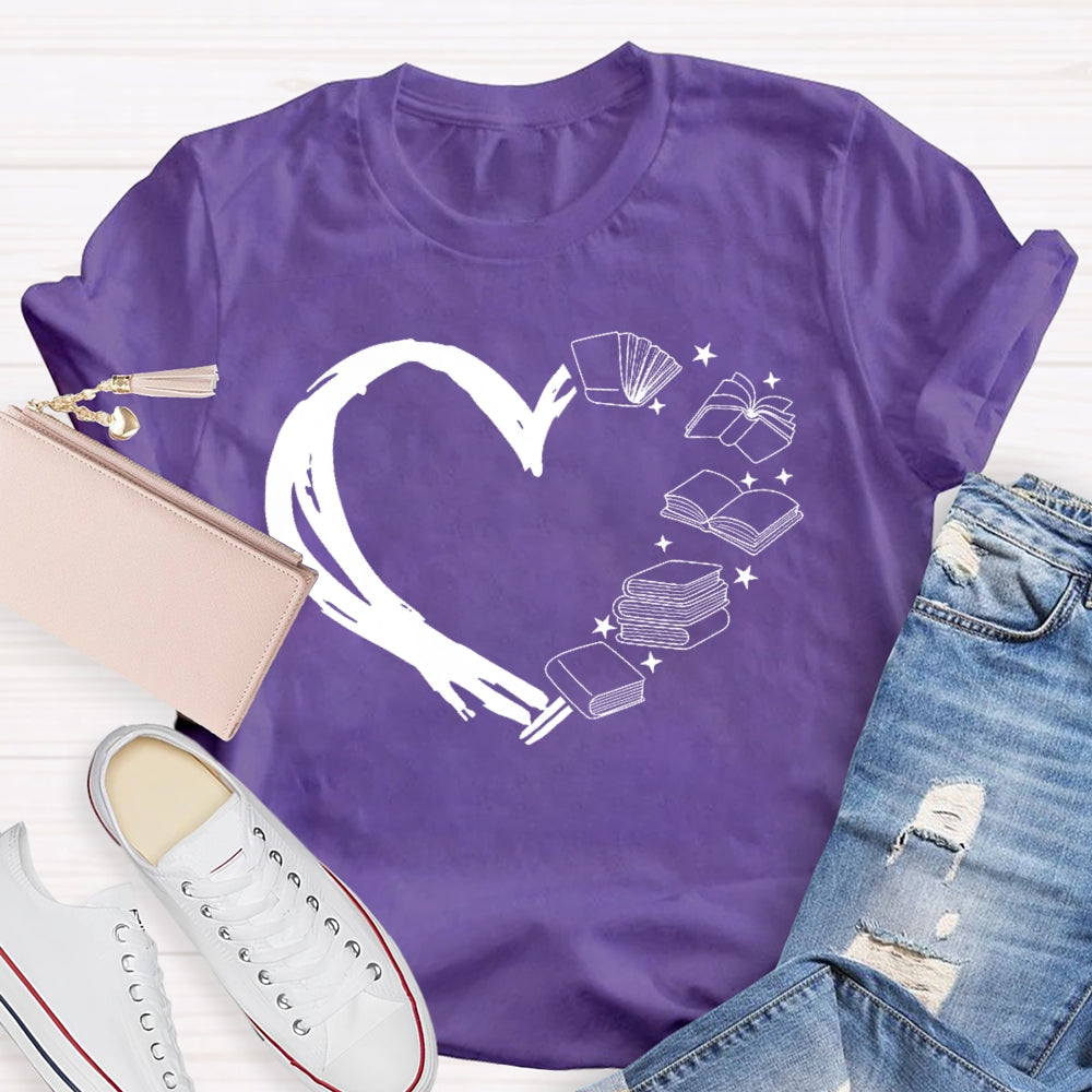 Reading Love Funny Pattern T-shirt