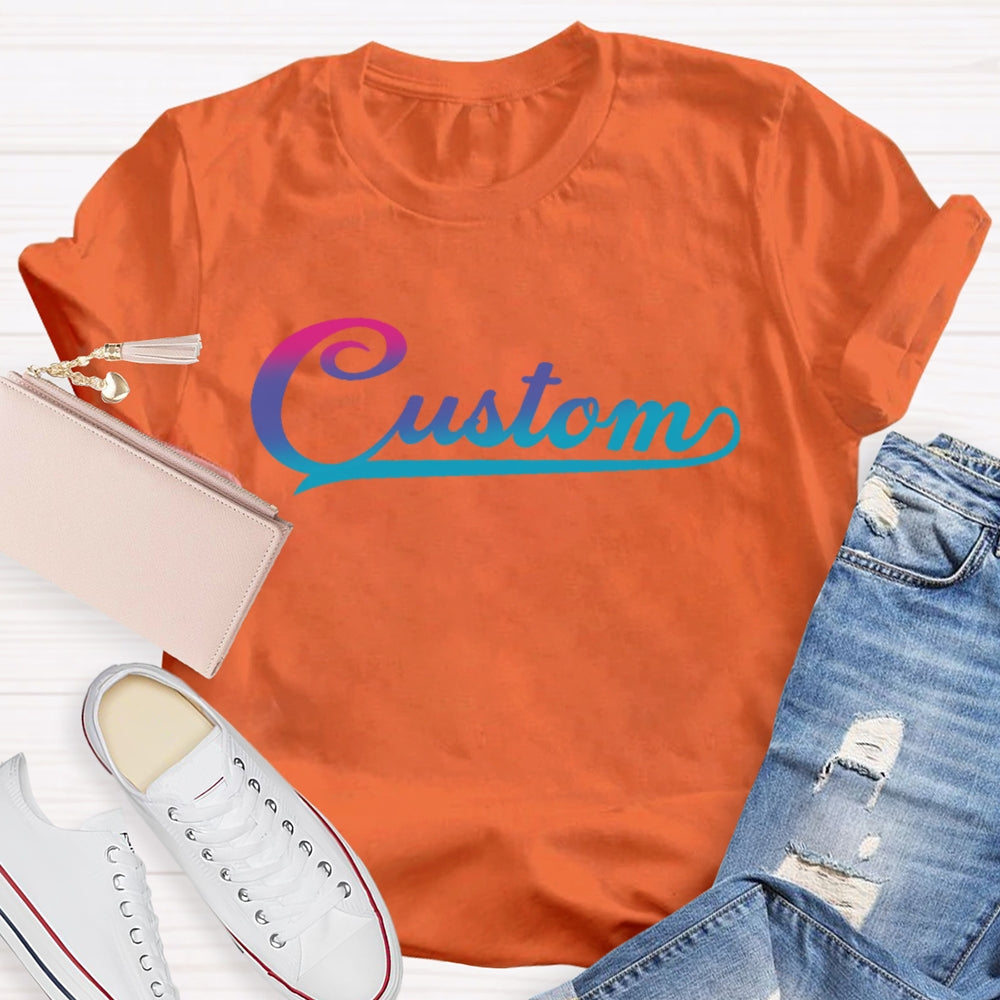 Personalized Custom Gradient Letters T-shirt