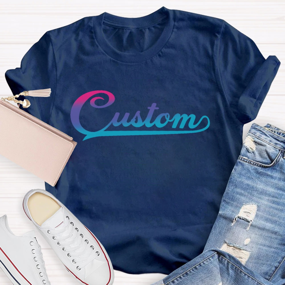 Personalized Custom Gradient Letters T-shirt