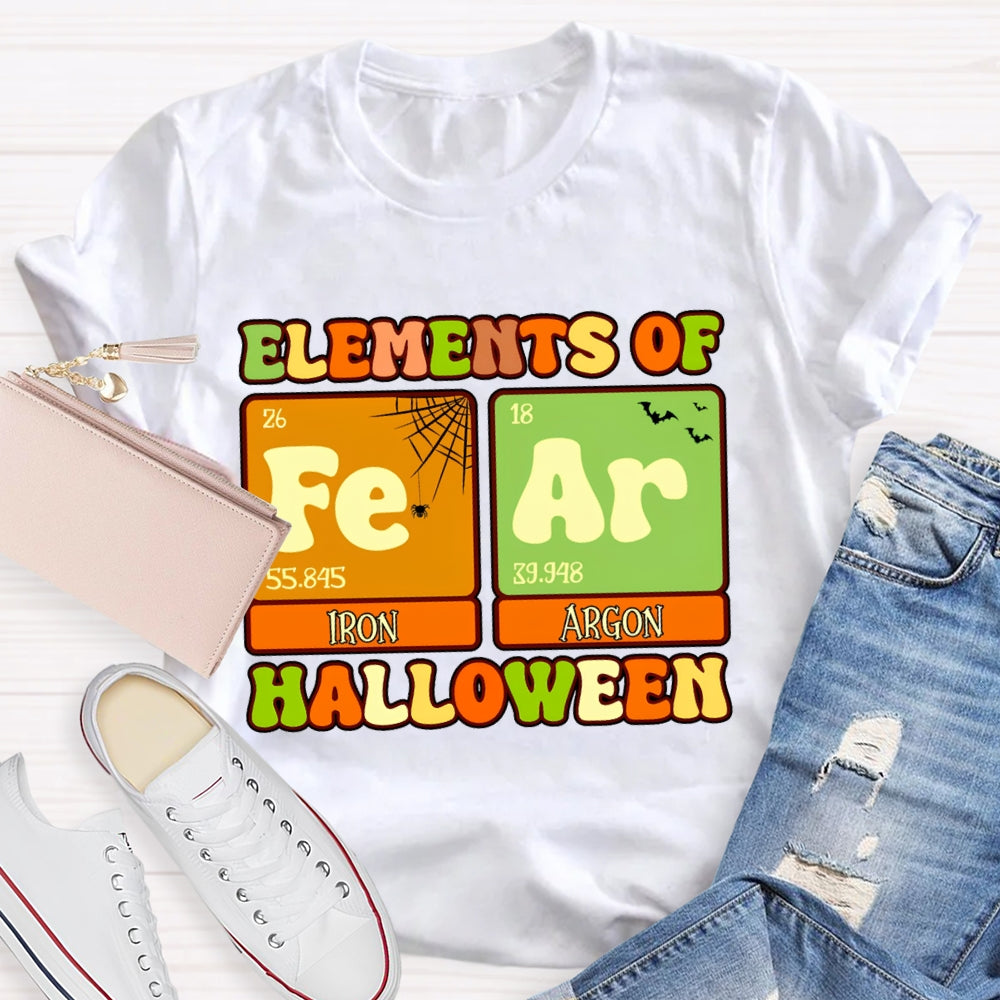 Elements Of Fear Iron Argon Science Teacher Halloween T-shirt