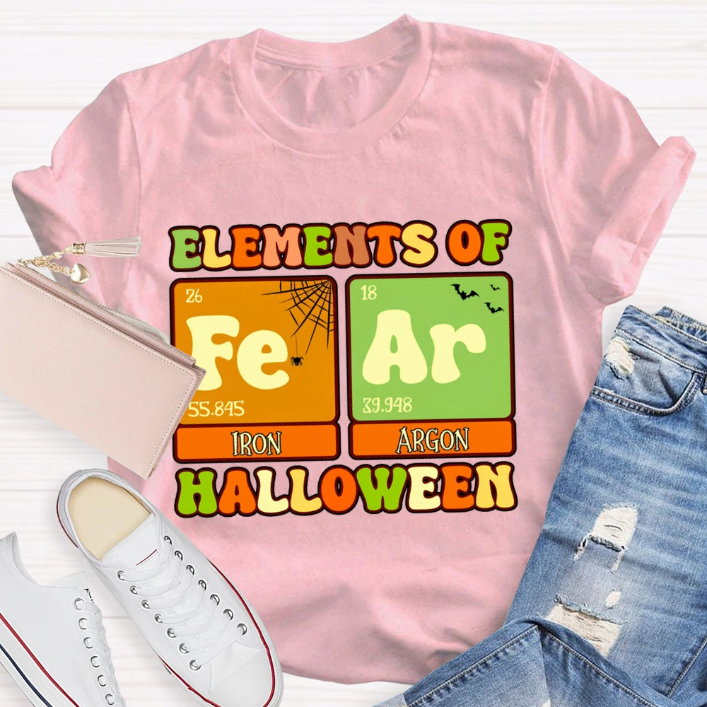Elements Of Fear Iron Argon Science Teacher Halloween T-shirt
