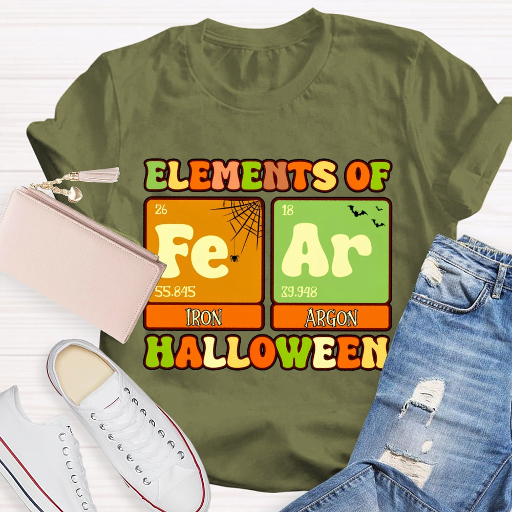 Elements Of Fear Iron Argon Science Teacher Halloween T-shirt