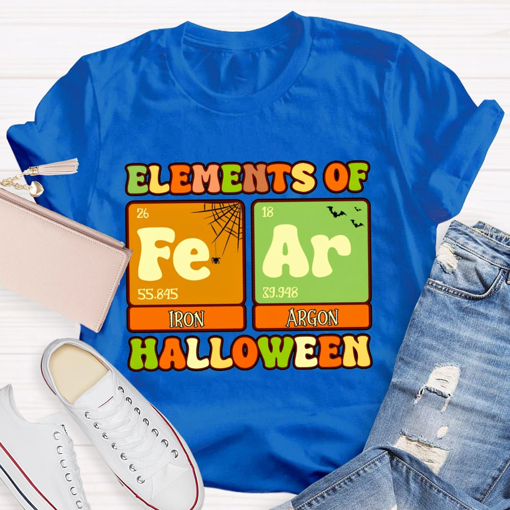 Elements Of Fear Iron Argon Science Teacher Halloween T-shirt