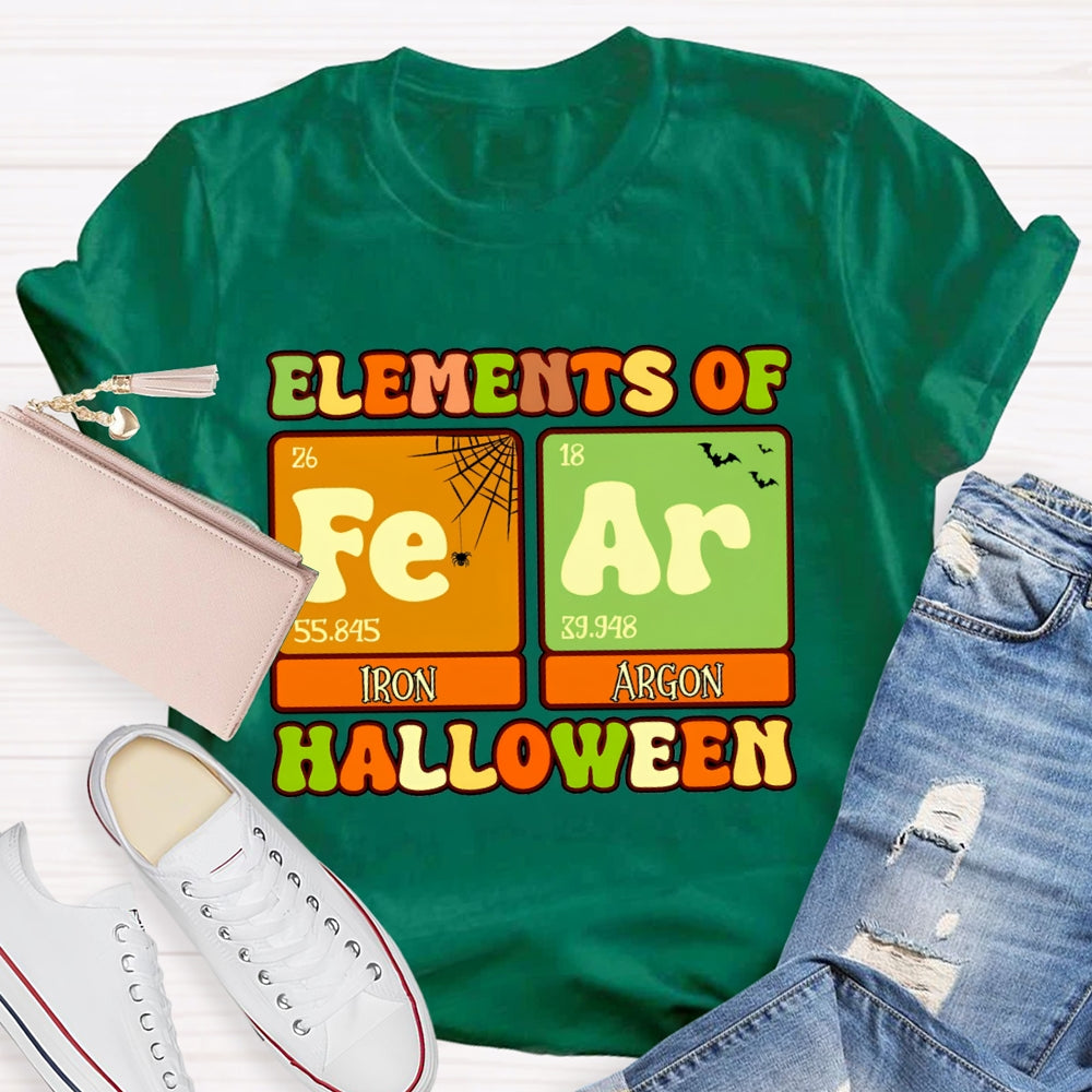 Elements Of Fear Iron Argon Science Teacher Halloween T-shirt