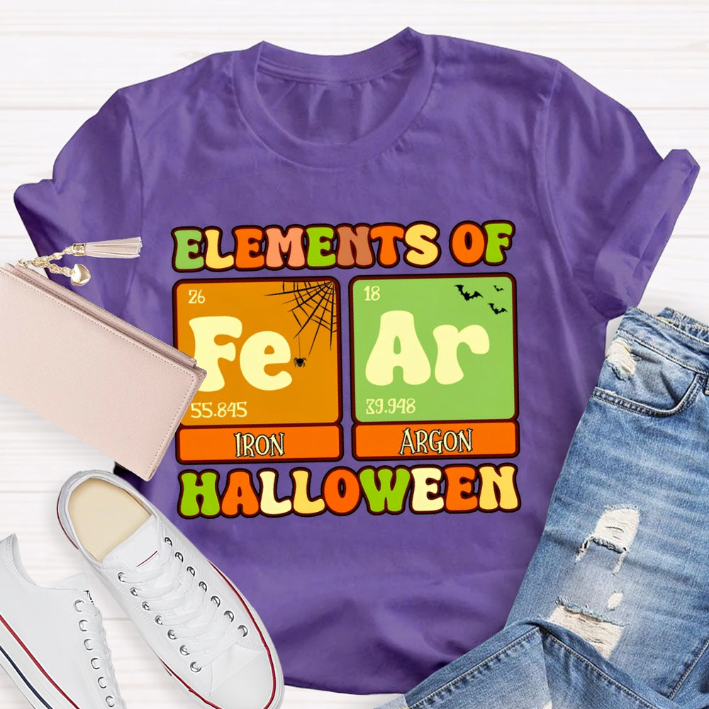 Elements Of Fear Iron Argon Science Teacher Halloween T-shirt