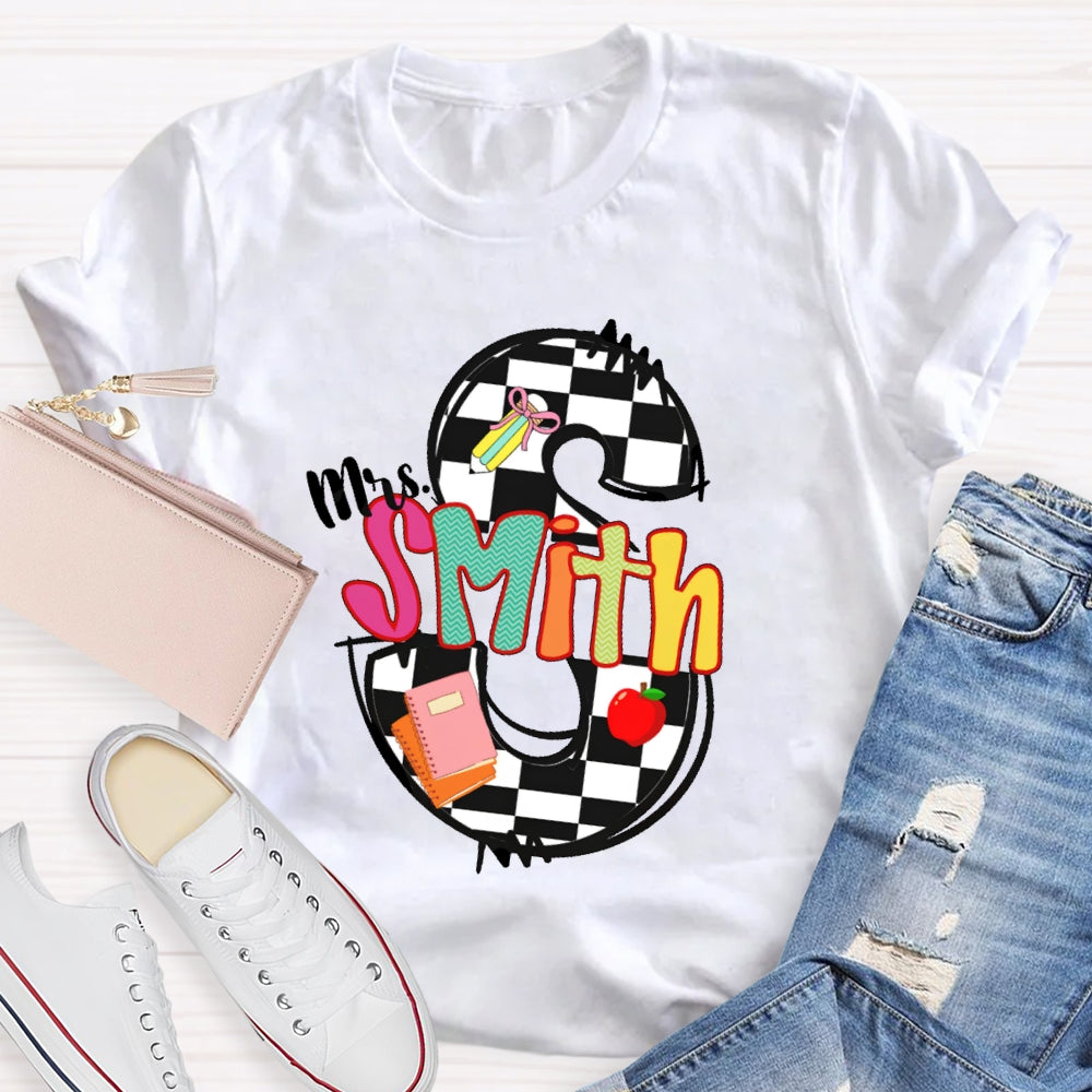 Personalized Name Back To School Teacher Student T-shirt