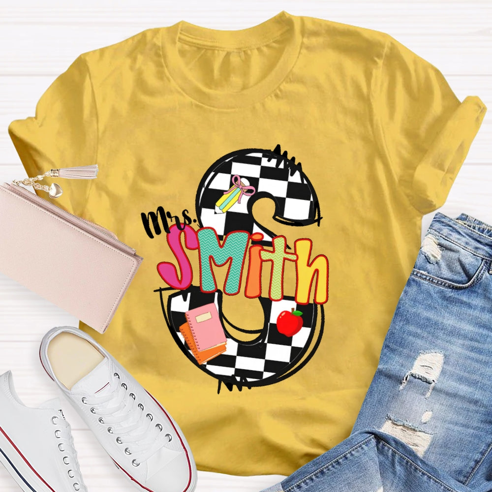 Personalized Name Back To School Teacher Student T-shirt