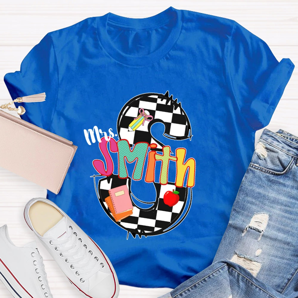 Personalized Name Back To School Teacher Student T-shirt