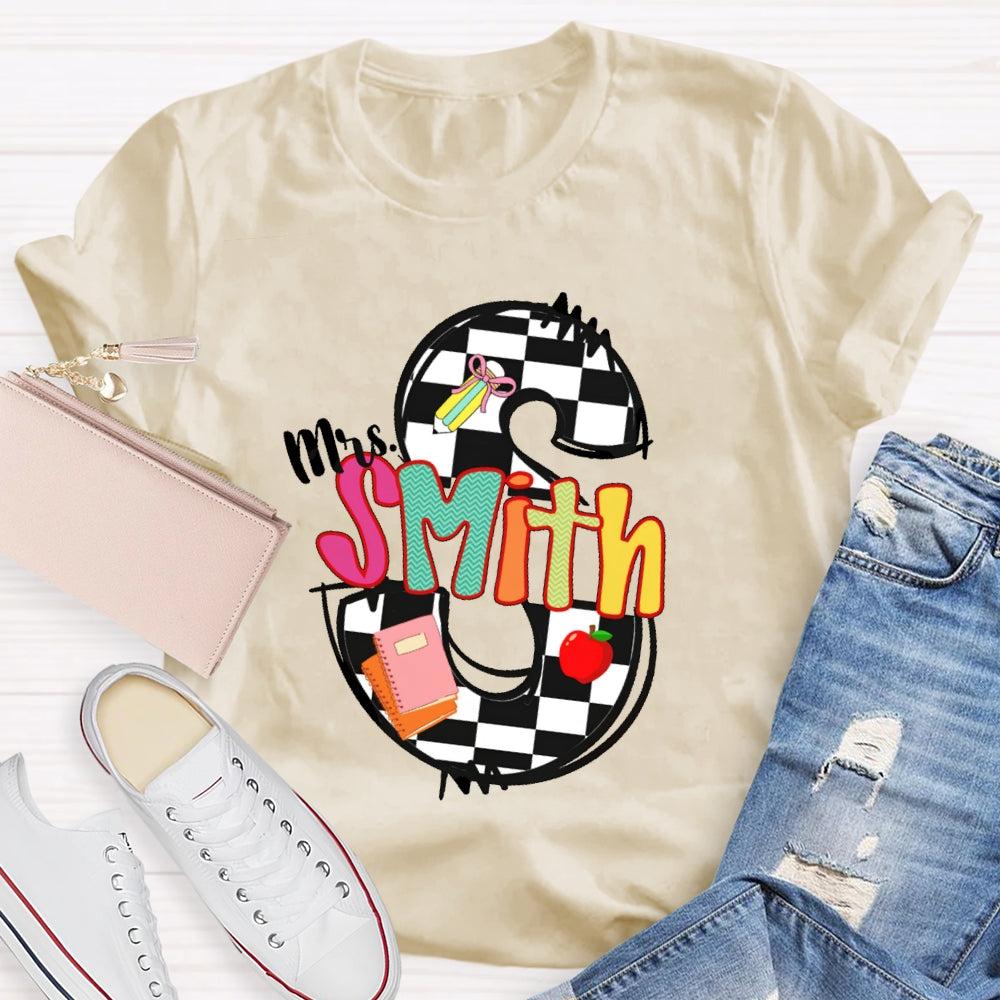 Personalized Name Back To School Teacher Student T-shirt