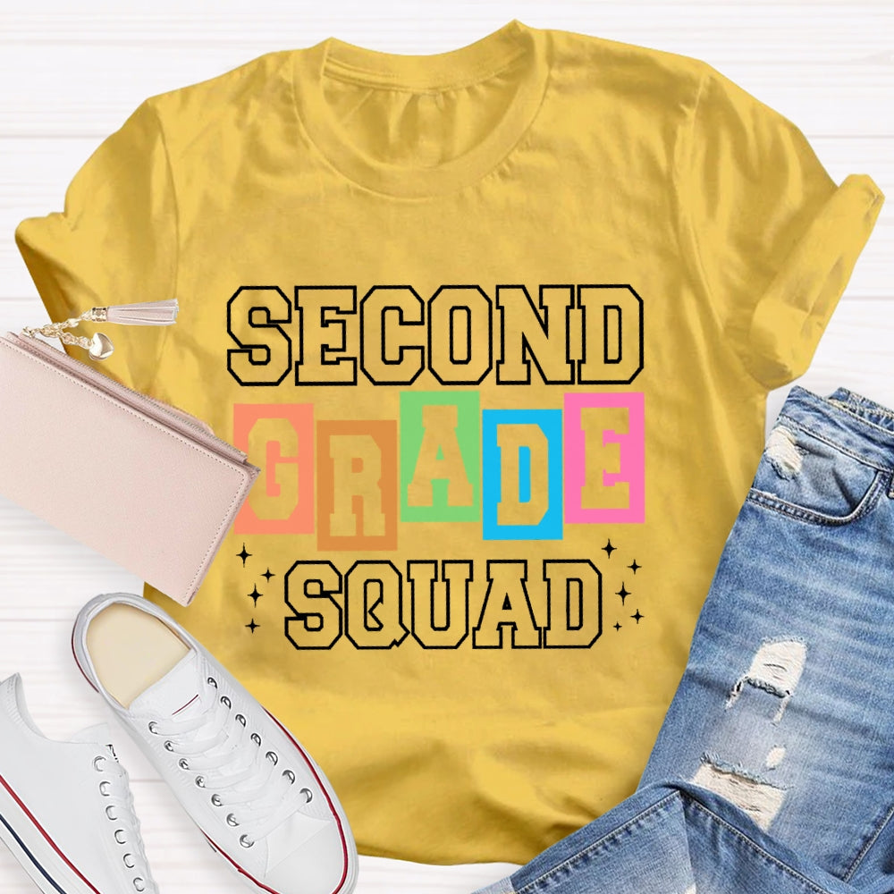 Personalized Grade 2nd Grade Squad Shirt Teacher T-shirt