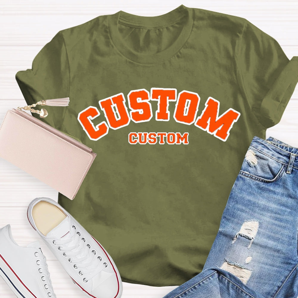 Personalized Custom Orange Letters T-shirt