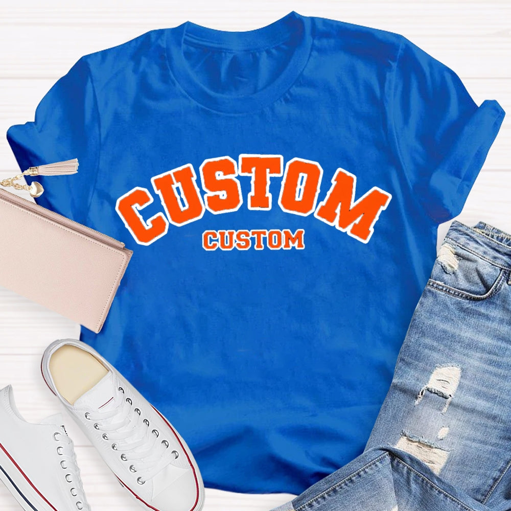 Personalized Custom Orange Letters T-shirt