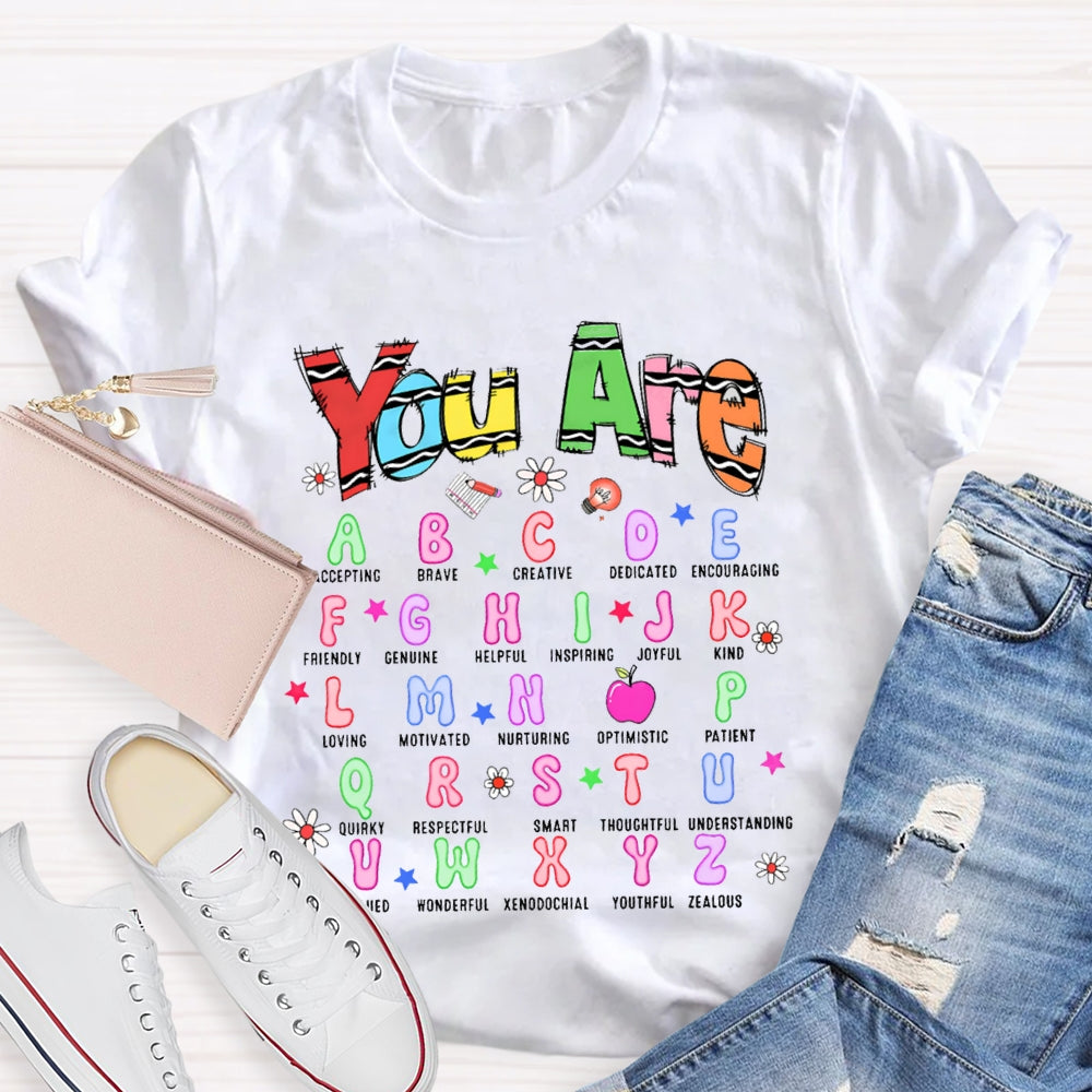 You Are Accepting Brave Creative Dedicated Encouraging English Teacher T-shirt