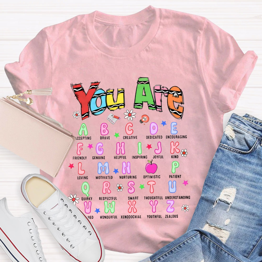 You Are Accepting Brave Creative Dedicated Encouraging English Teacher T-shirt