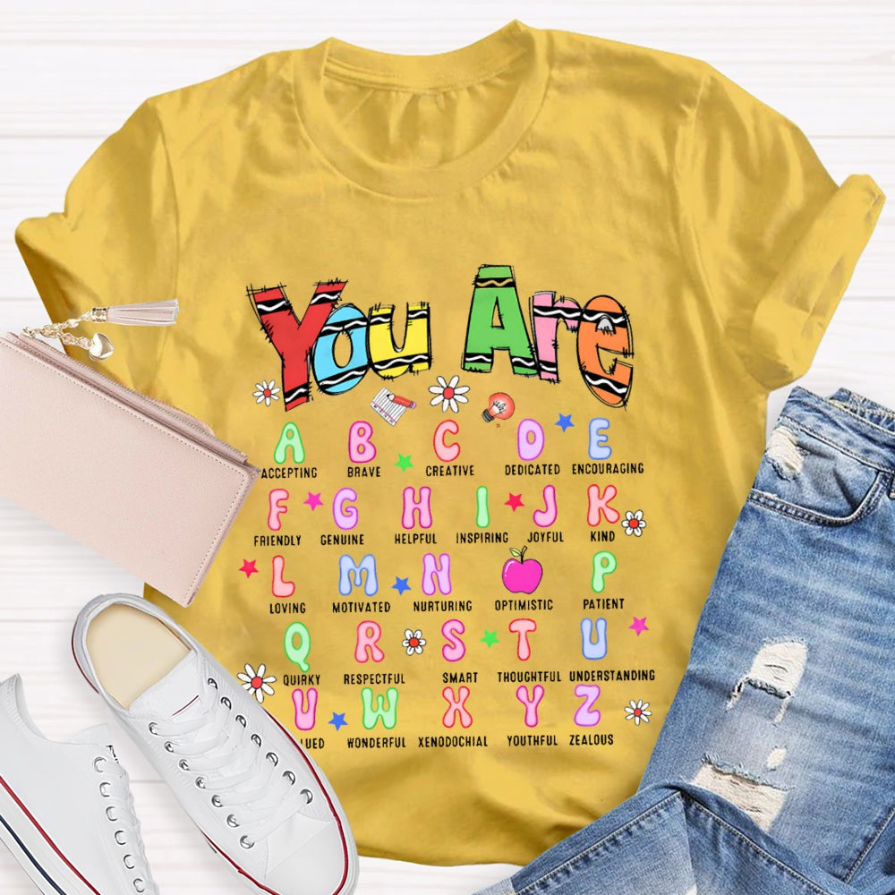 You Are Accepting Brave Creative Dedicated Encouraging English Teacher T-shirt