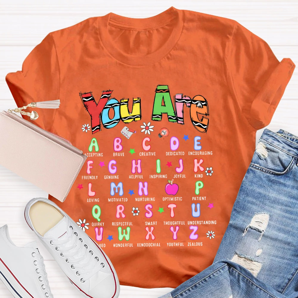 You Are Accepting Brave Creative Dedicated Encouraging English Teacher T-shirt