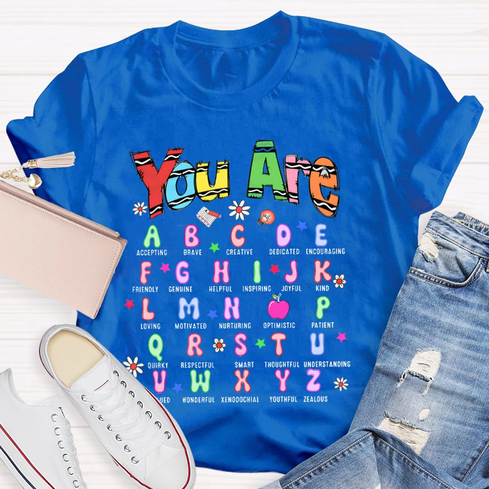 You Are Accepting Brave Creative Dedicated Encouraging English Teacher T-shirt