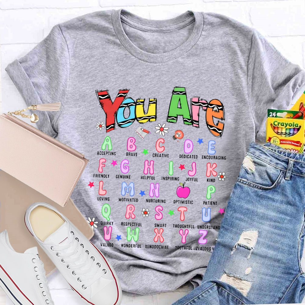 You Are Accepting Brave Creative Dedicated Encouraging English Teacher T-shirt