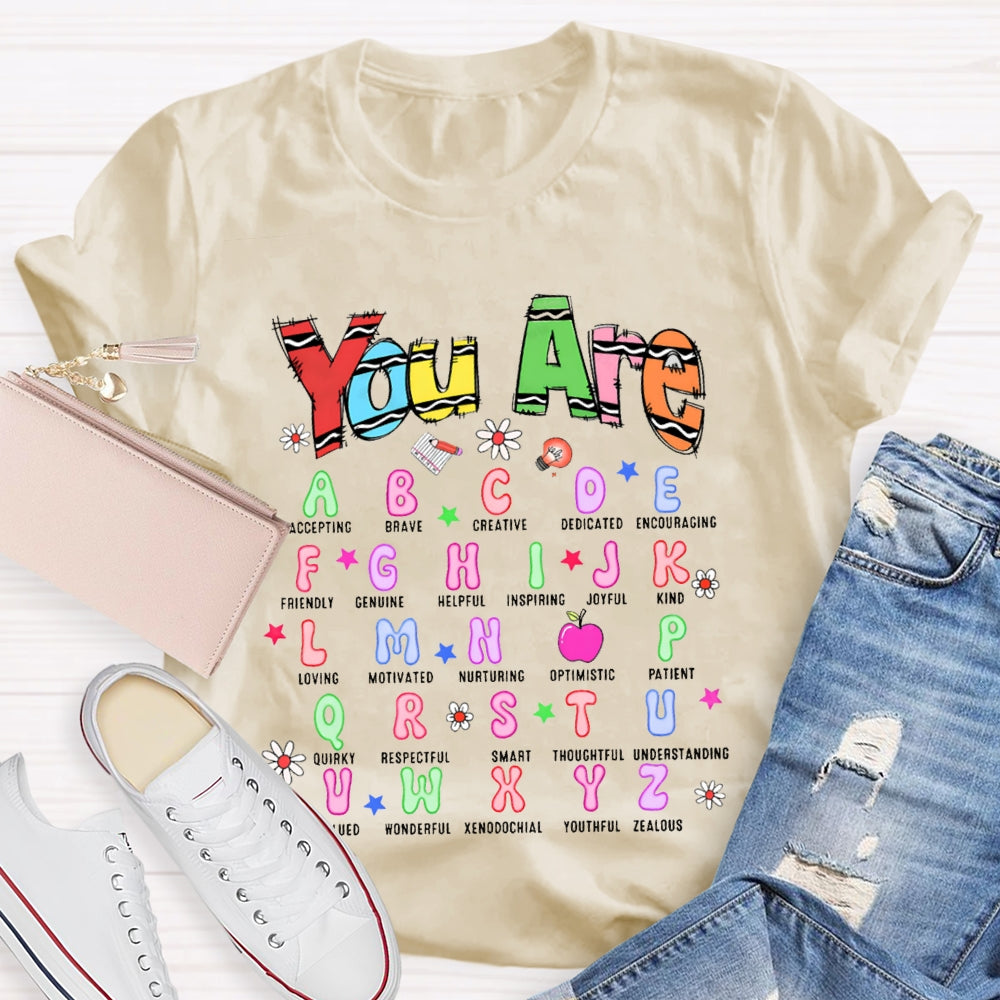 You Are Accepting Brave Creative Dedicated Encouraging English Teacher T-shirt