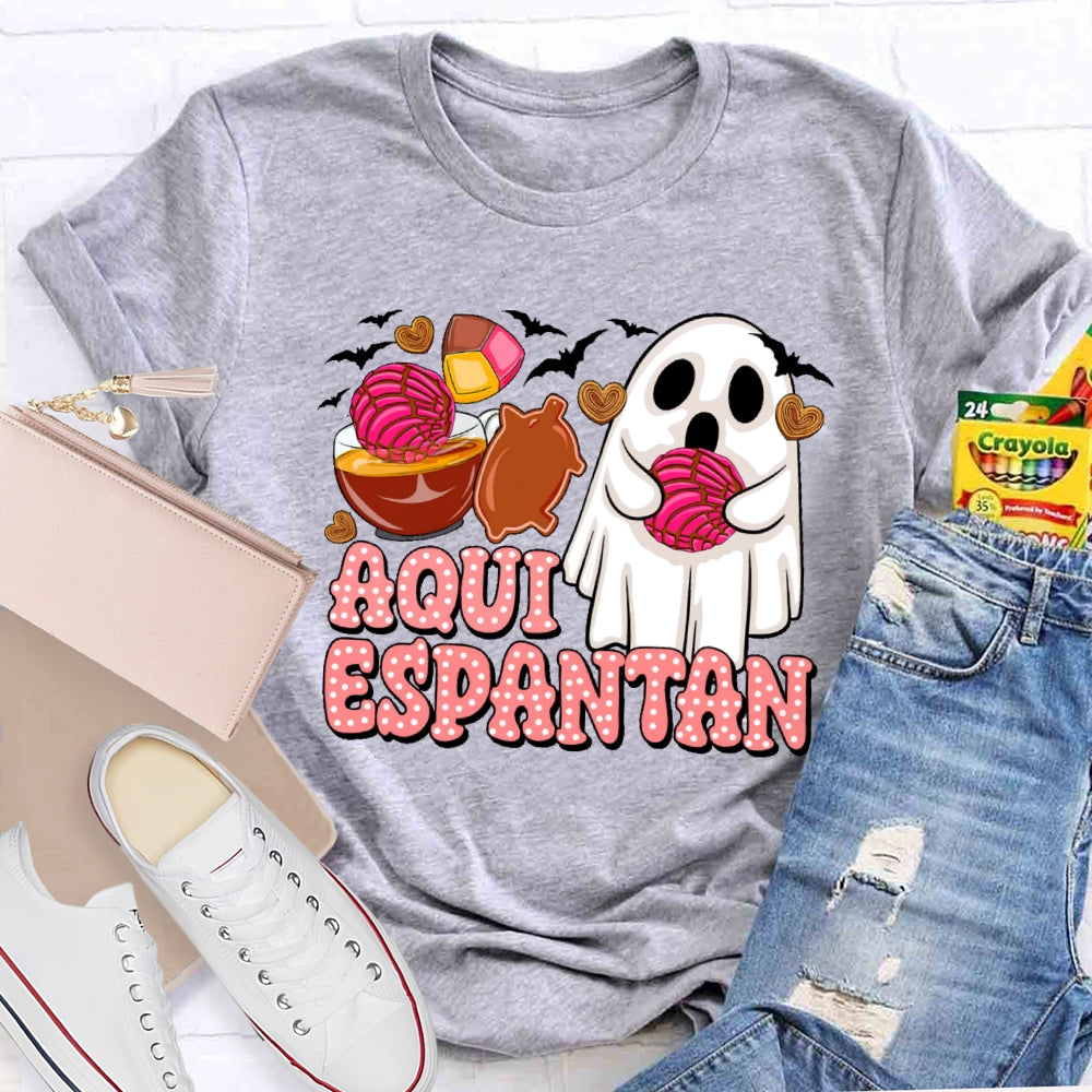 Aqui Espantan Funny Spanish Halloween T-shirt