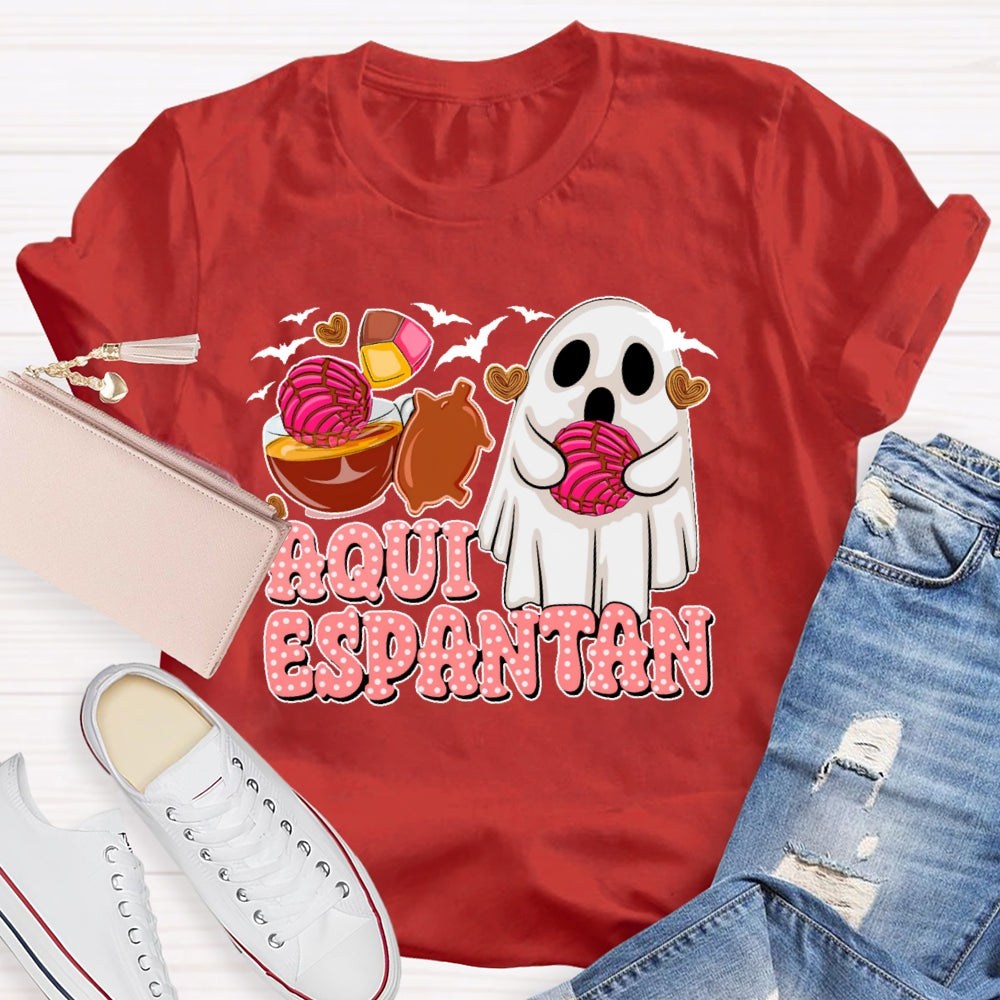 Aqui Espantan Funny Spanish Halloween T-shirt