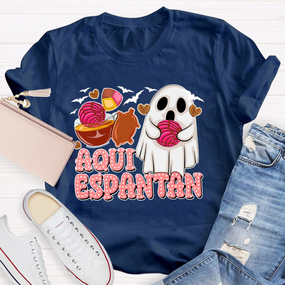 Aqui Espantan Funny Spanish Halloween T-shirt