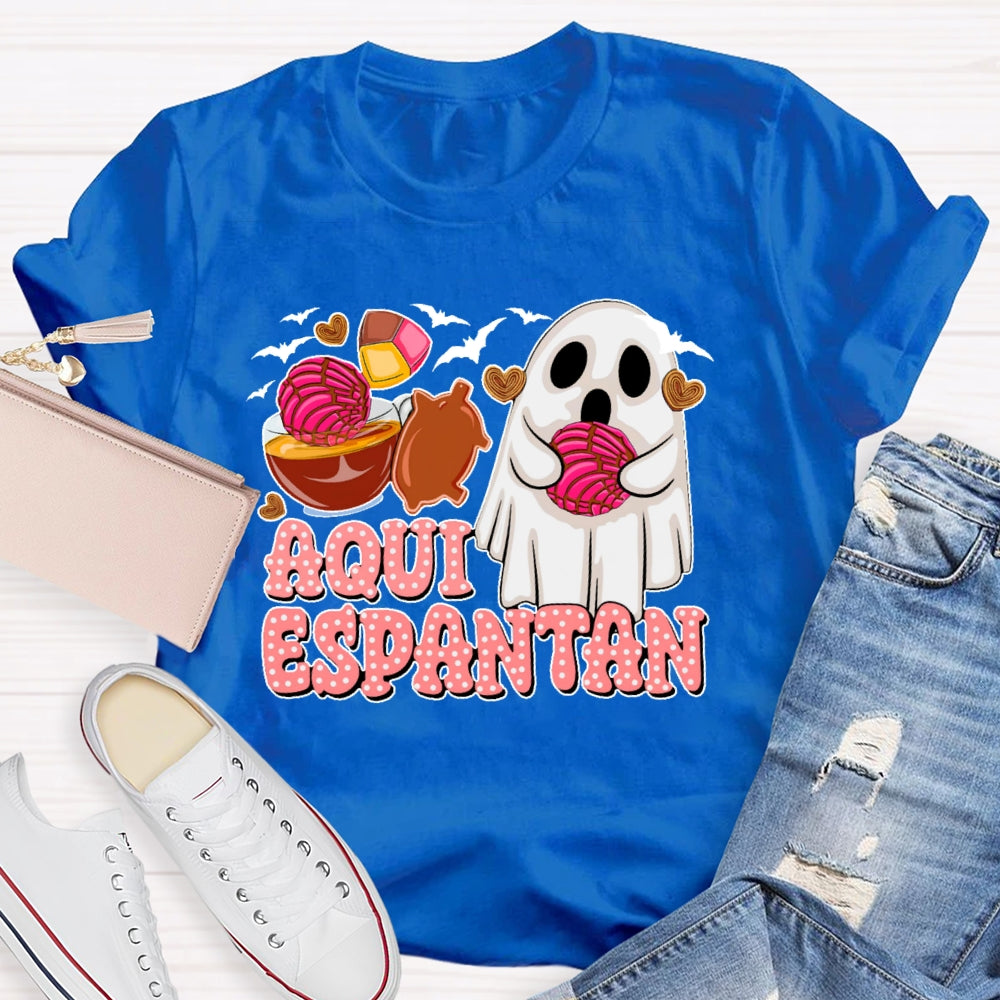 Aqui Espantan Funny Spanish Halloween T-shirt