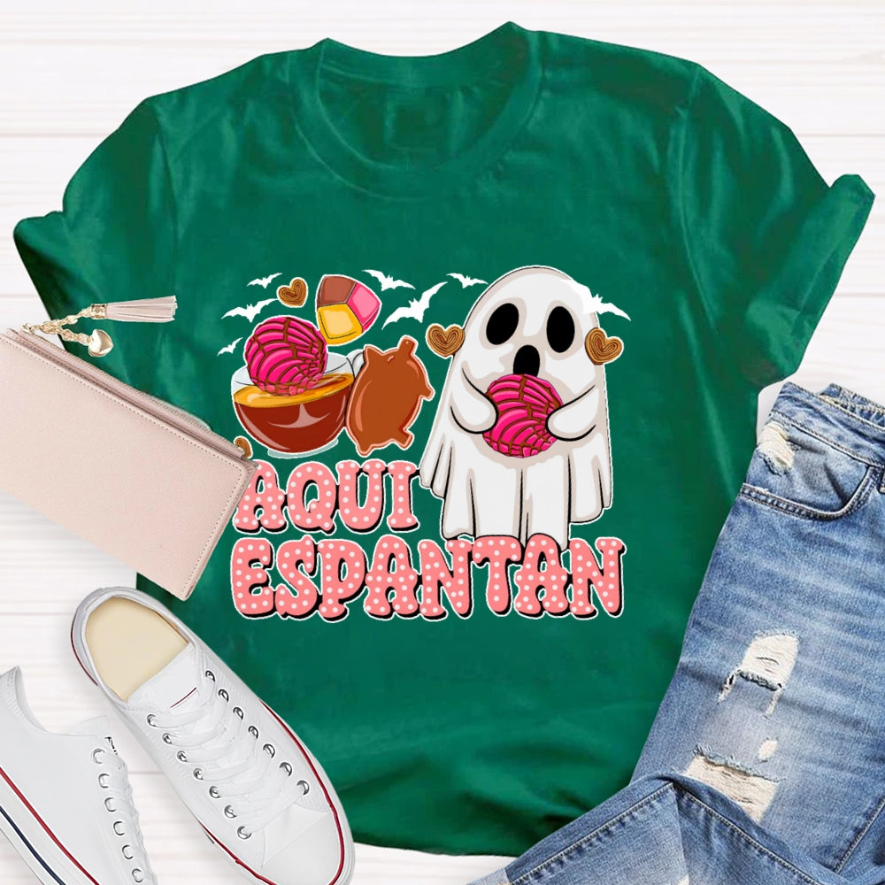Aqui Espantan Funny Spanish Halloween T-shirt