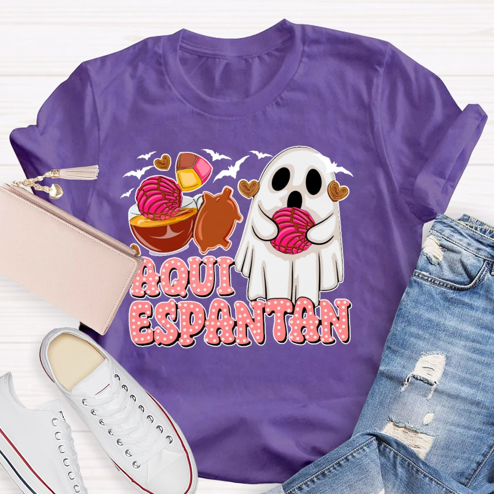 Aqui Espantan Funny Spanish Halloween T-shirt