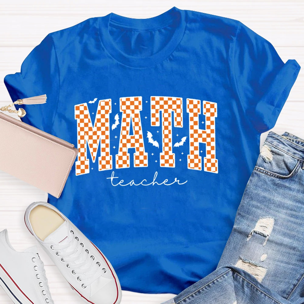 Math Teacher Halloween Funny Letters T-shirt