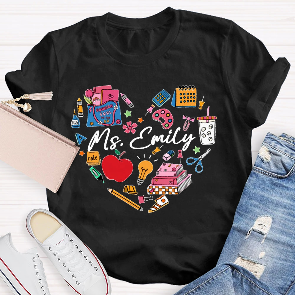Personalized Name Stationery Love T-shirt