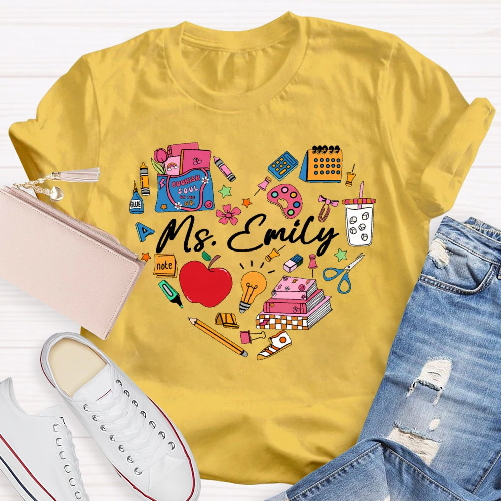 Personalized Name Stationery Love T-shirt