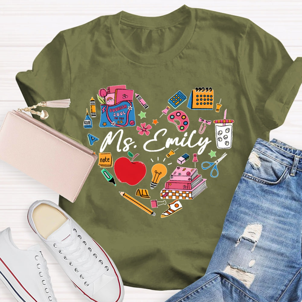 Personalized Name Stationery Love T-shirt