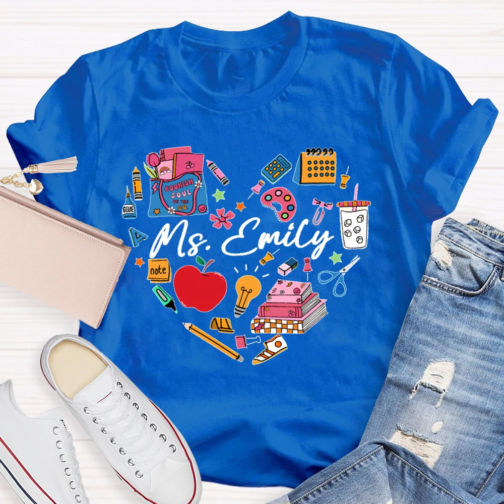 Personalized Name Stationery Love T-shirt