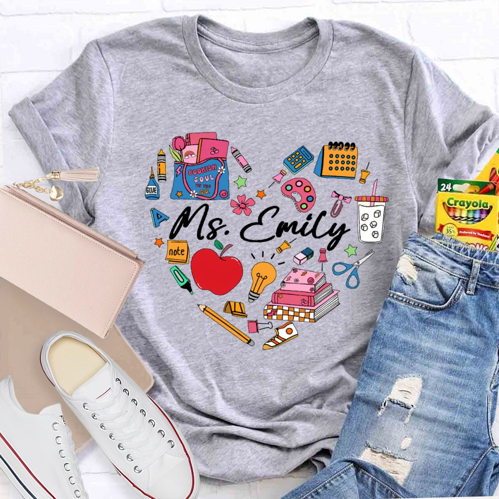 Personalized Name Stationery Love T-shirt