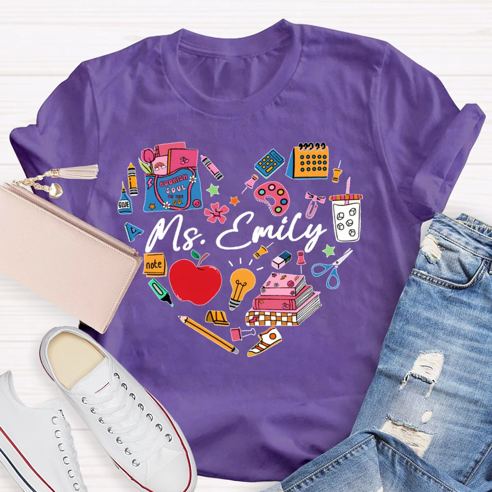 Personalized Name Stationery Love T-shirt