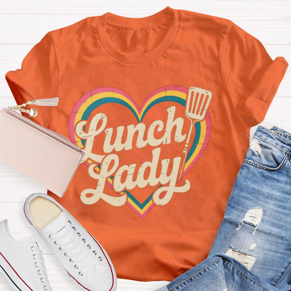 Lunch Lady Rainbow Love Funny T-shirt