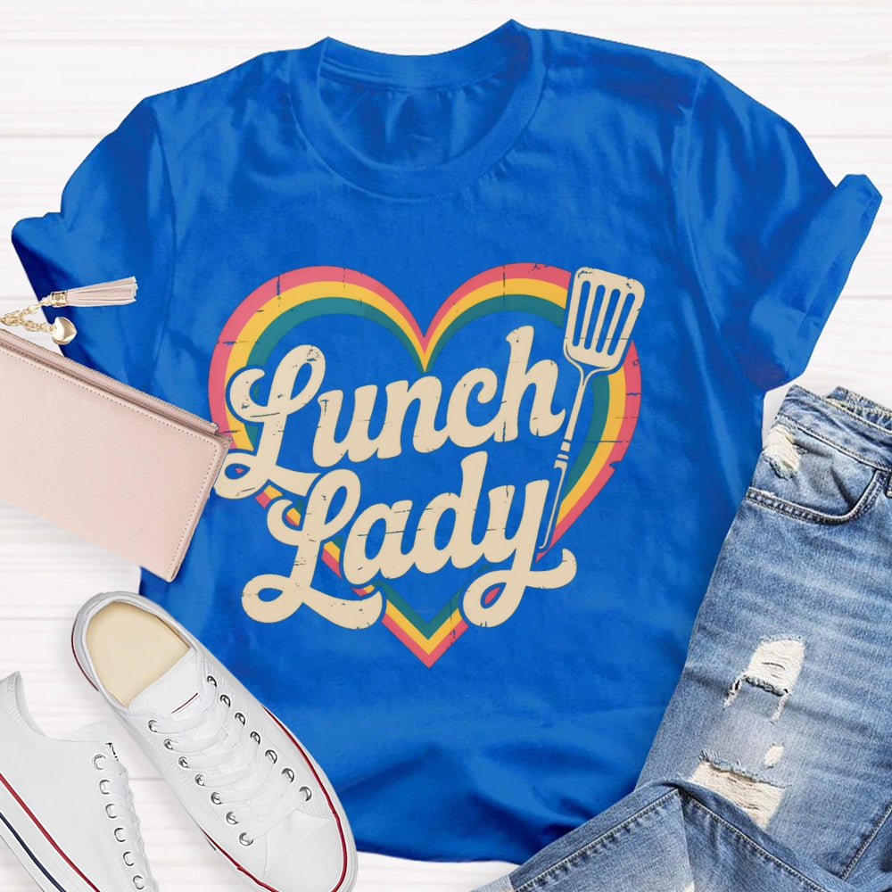 Lunch Lady Rainbow Love Funny T-shirt