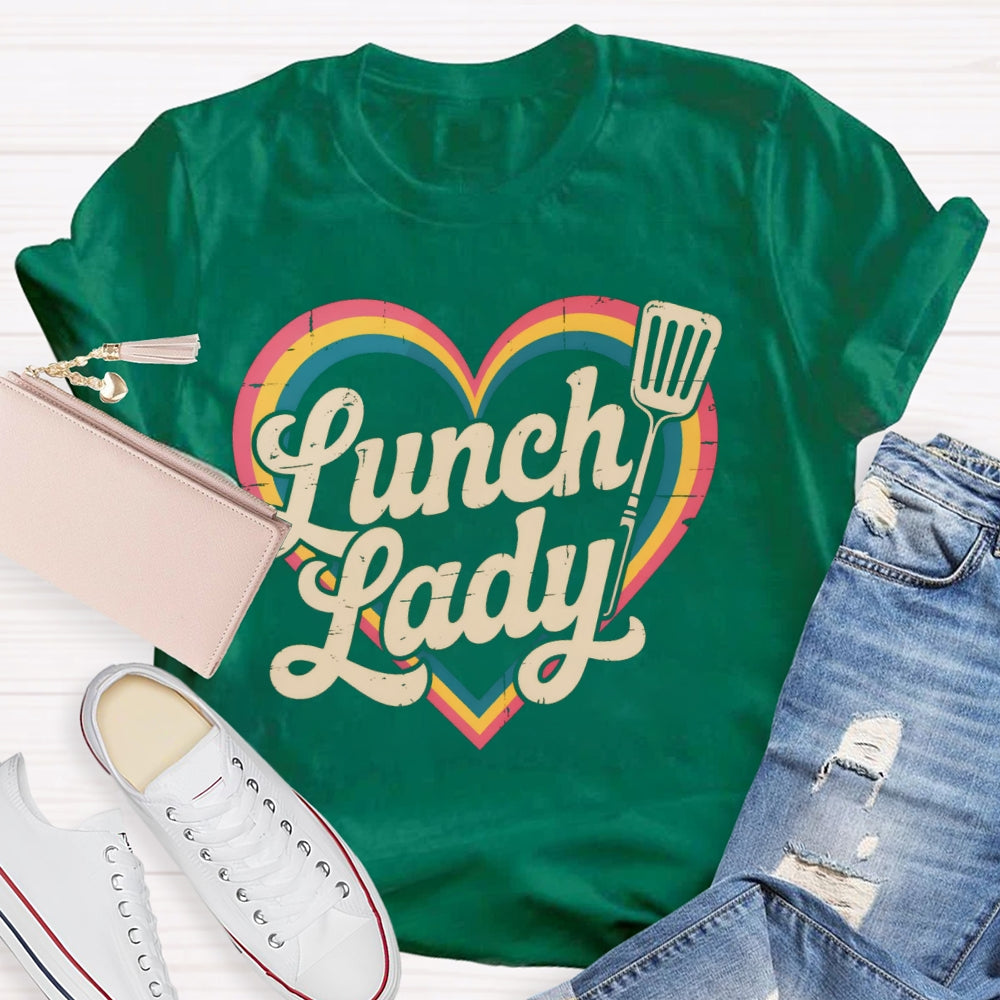 Lunch Lady Rainbow Love Funny T-shirt
