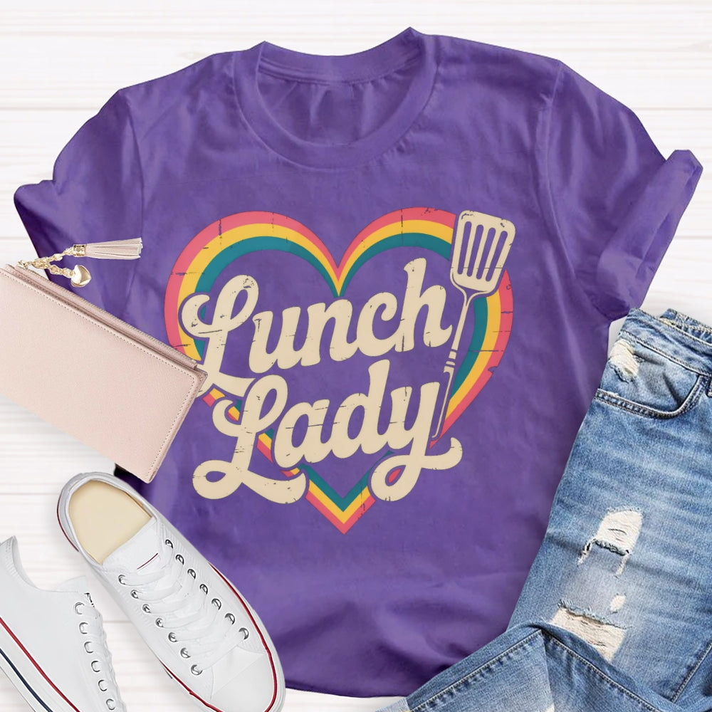 Lunch Lady Rainbow Love Funny T-shirt