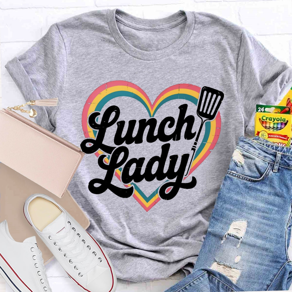 Lunch Lady Rainbow Love Funny T-shirt