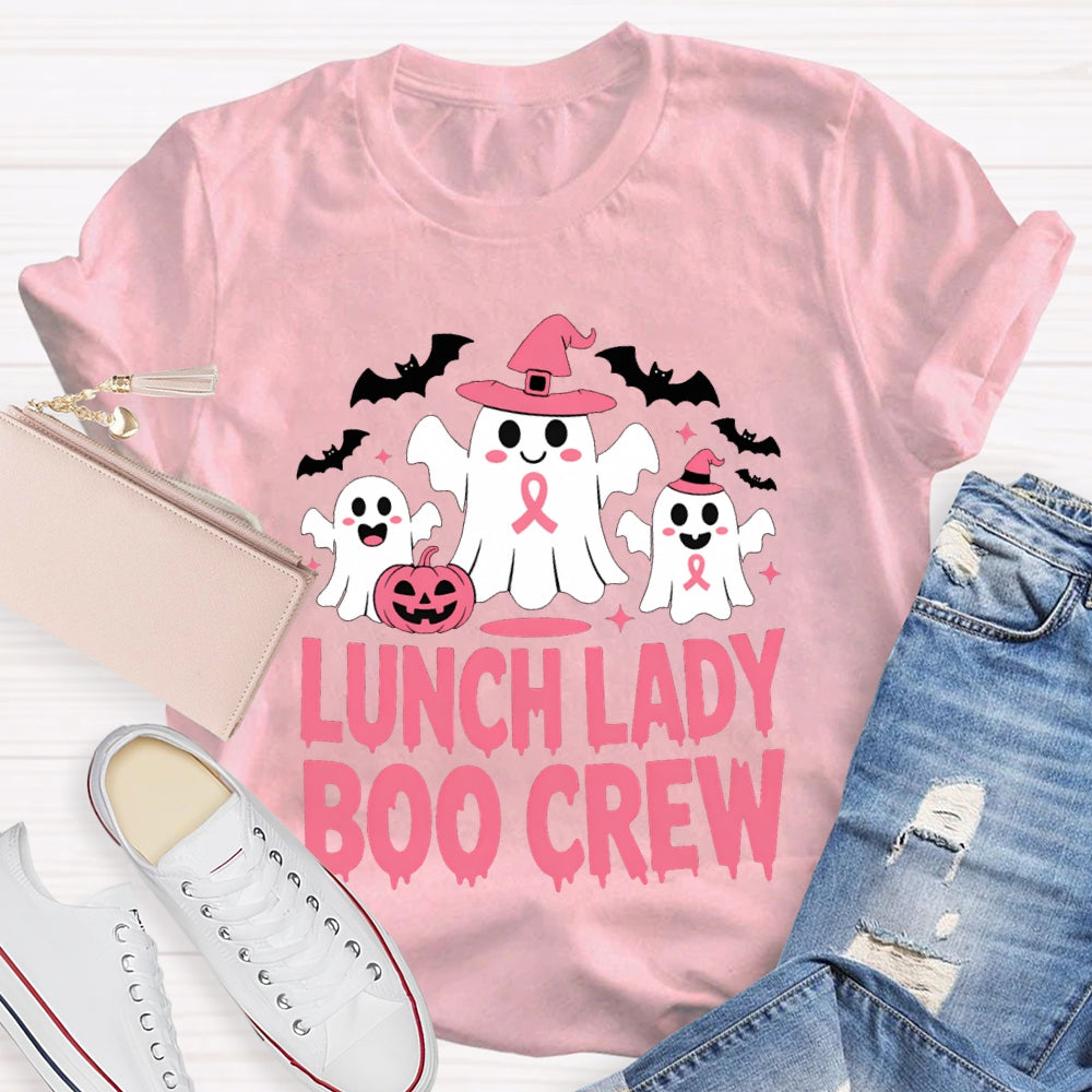 Lunch Lady Boo Crew Cute Ghosts And Bats Funny Halloween T-shirt