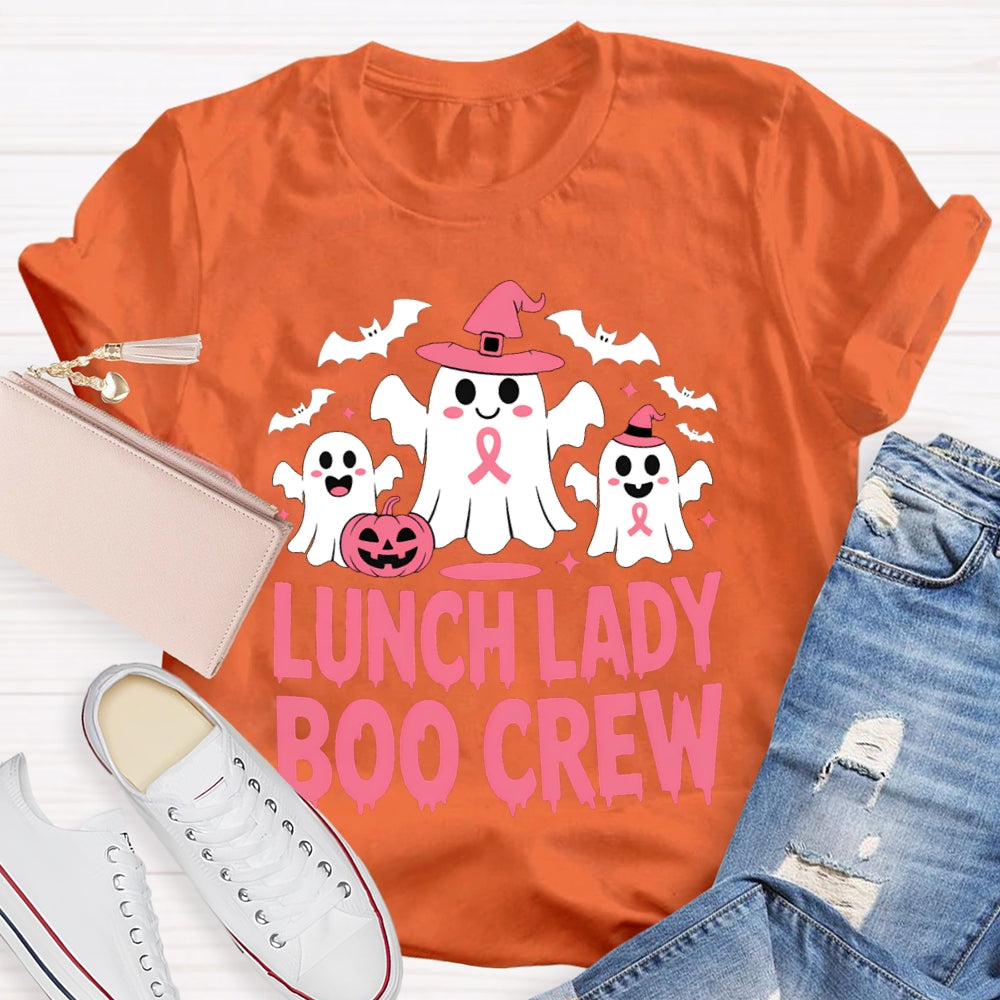 Lunch Lady Boo Crew Cute Ghosts And Bats Funny Halloween T-shirt