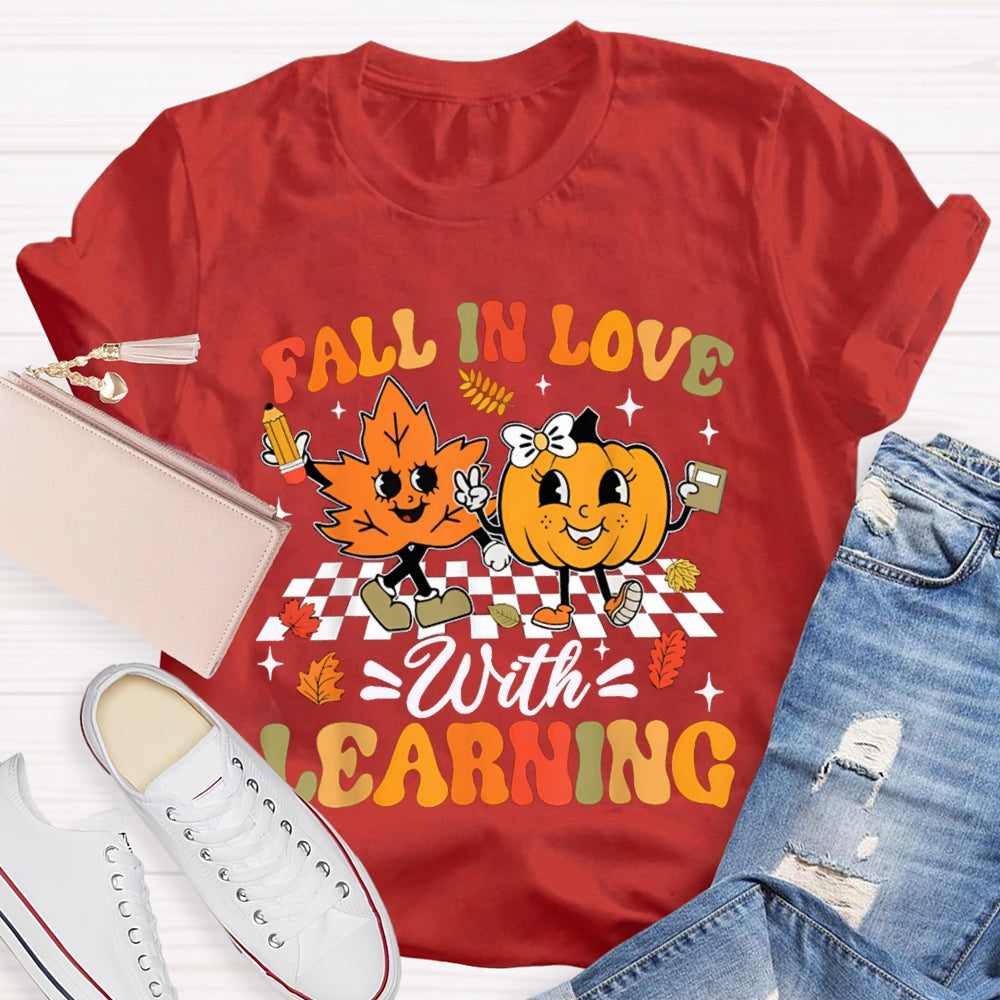 Fall In Love With Learning Maple Leaves And Pumpkins Halloween T-shirt