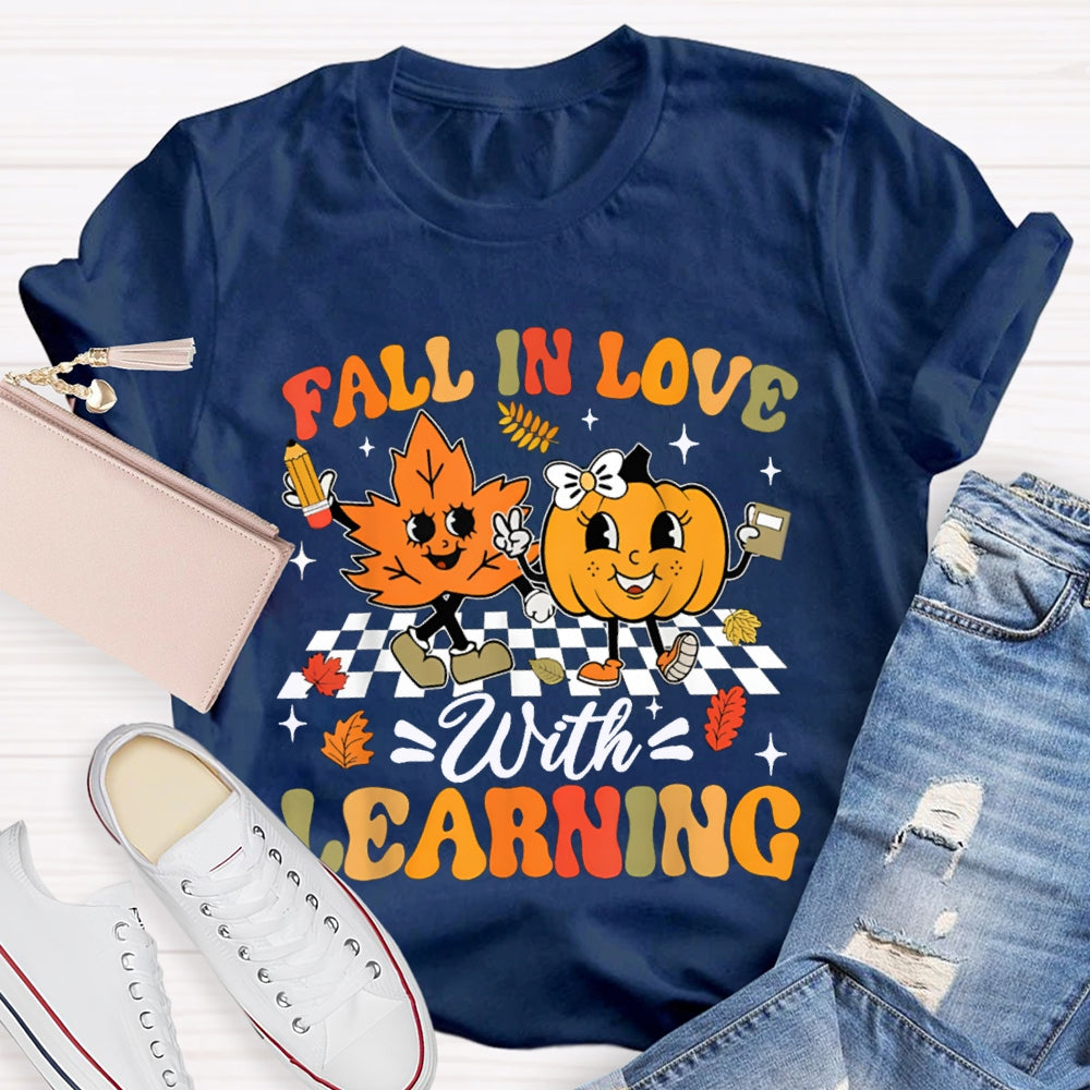 Fall In Love With Learning Maple Leaves And Pumpkins Halloween T-shirt
