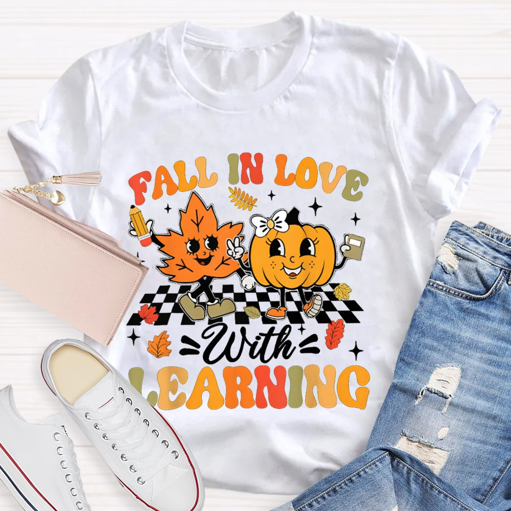 Fall In Love With Learning Maple Leaves And Pumpkins Halloween T-shirt