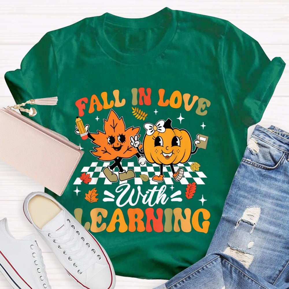 Fall In Love With Learning Maple Leaves And Pumpkins Halloween T-shirt
